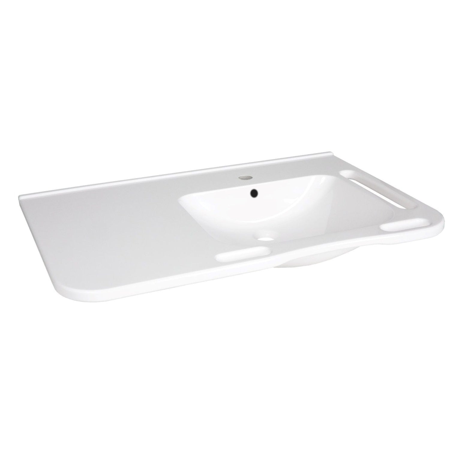 KIBOMED GTM802 - behindertengerechtes Waschbecken (rechts), mit Ablagefläche, 845x555 mm